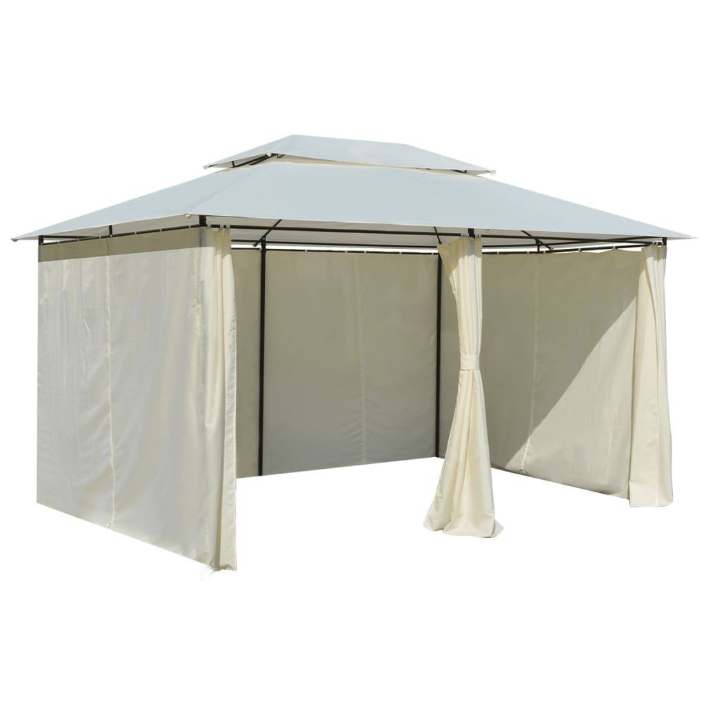 Tonnelle - Tente de réception - Barnum avec rideaux 4 x 3 m Blanc - MEUBLE PRO - Image 5