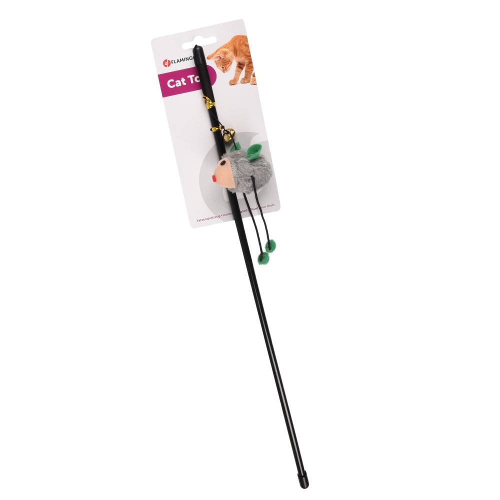 1 Canne à pêche  Mishka souris avec grelot  jeux pour chat couleurs aléatoires - Image 5