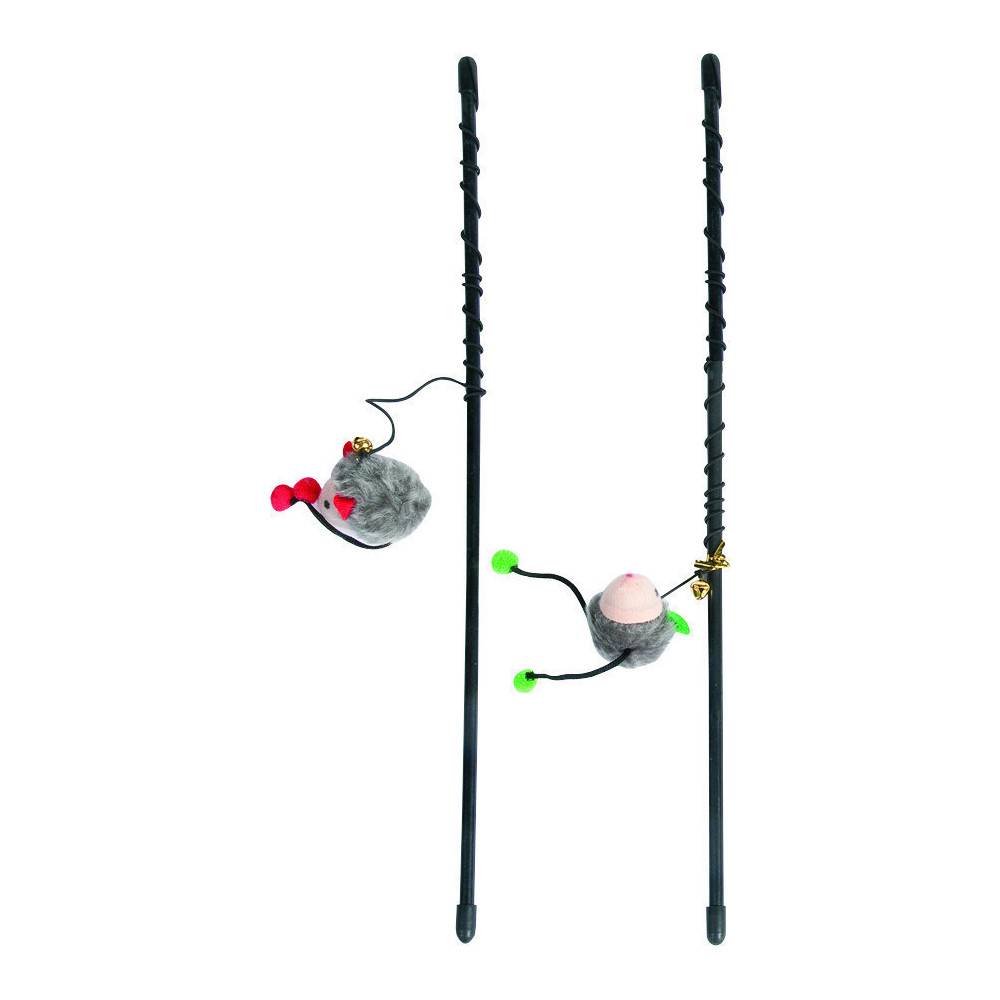 1 Canne à pêche  Mishka souris avec grelot  jeux pour chat couleurs aléatoires - Image 3
