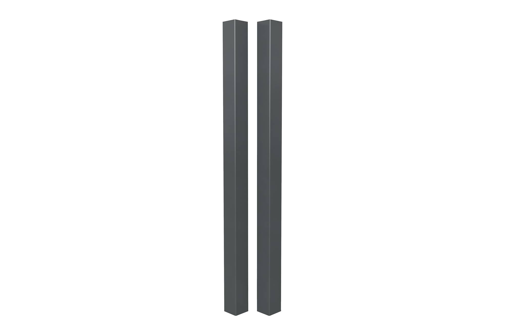 CASANOOV - Portail battant 3m FOLYA H.160cm aluminium gris + 2 poteaux ELDA 15x15cm - Image 4