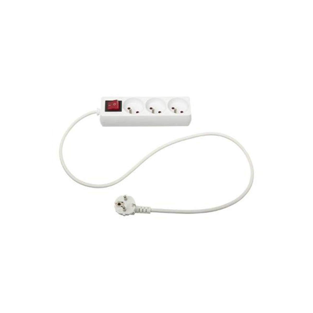 Bloc Multiprise "3 Prises" 17cm Blanc