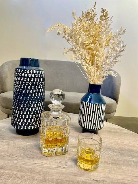 Set de 6 verres à whisky avec décor chasse en étain - Etain des Vieux