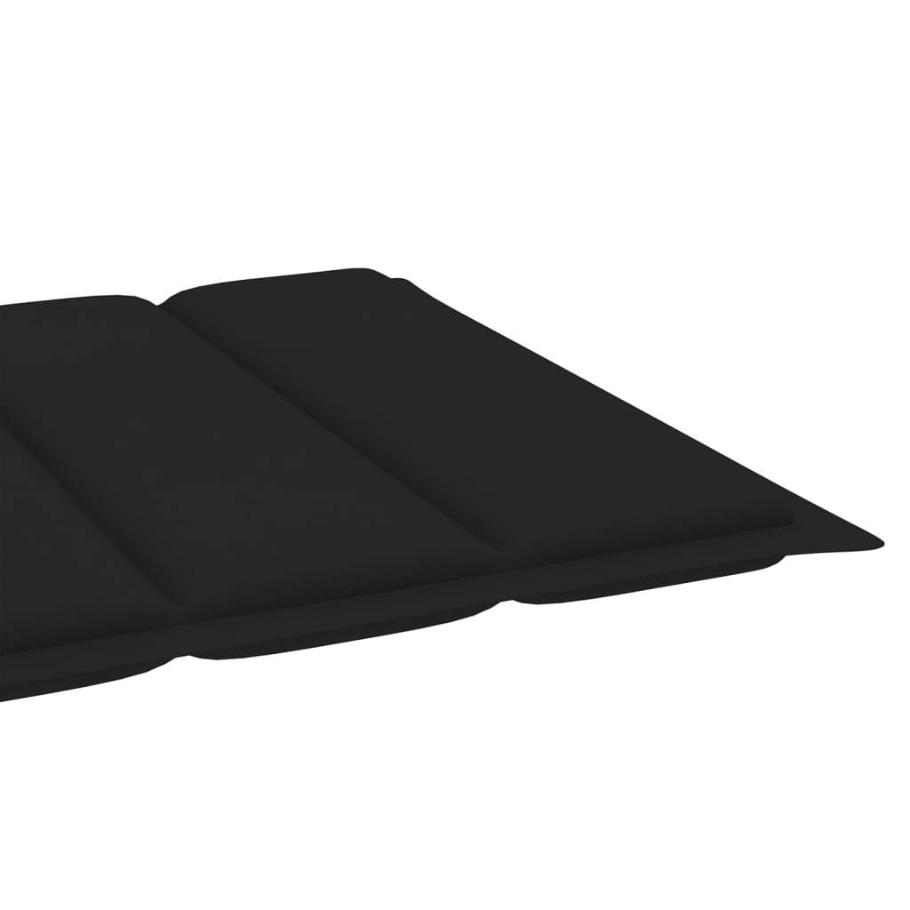 Helloshop26 - Lot de 2 transats chaise longue bain de soleil lit de jardin terrasse meuble d'extérieur avec coussin noir bois de teck solide - Imagen 8