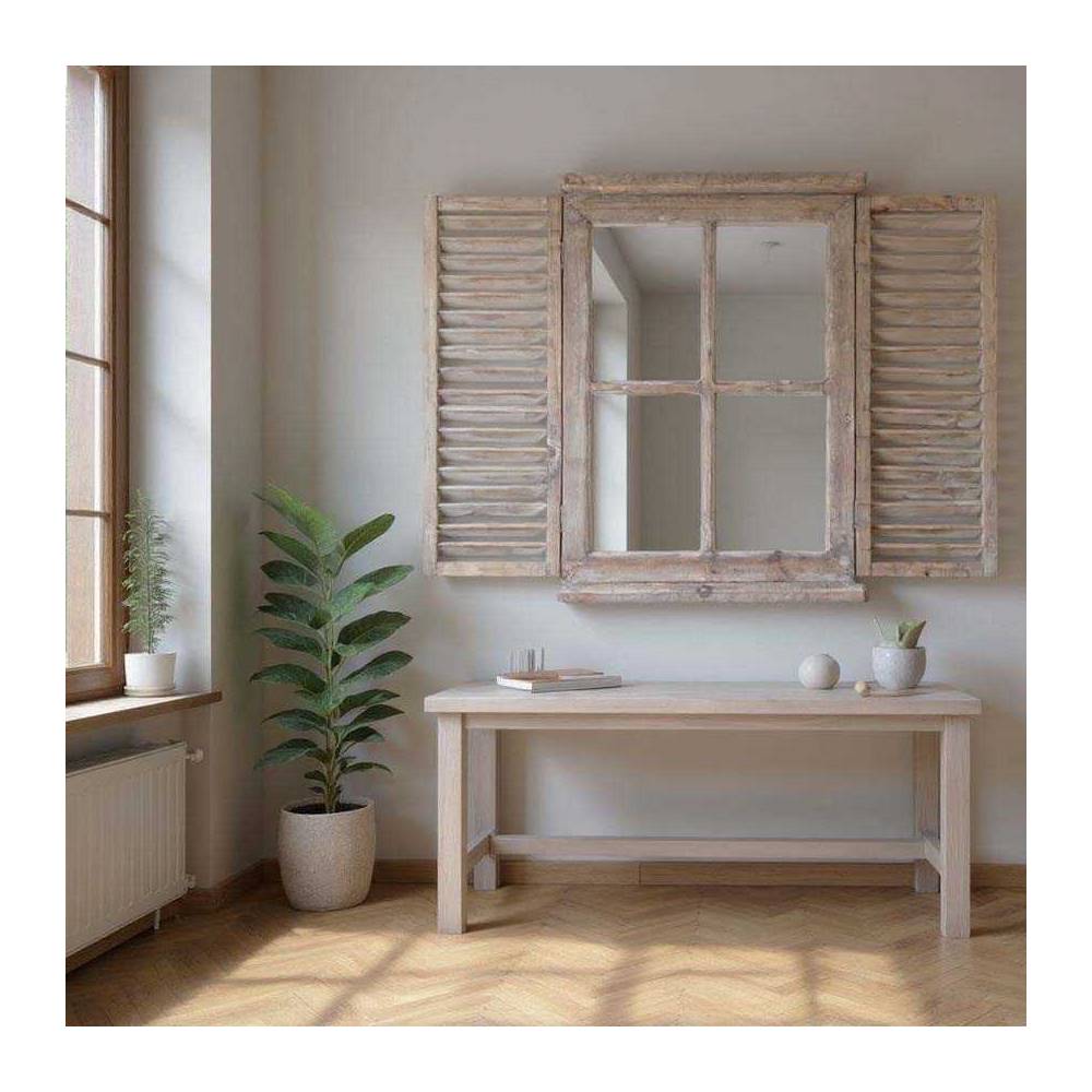 Aubry Gaspard - Miroir en bois teinté vieilli 76 x 6 x 57,5 cm - Imagen 2