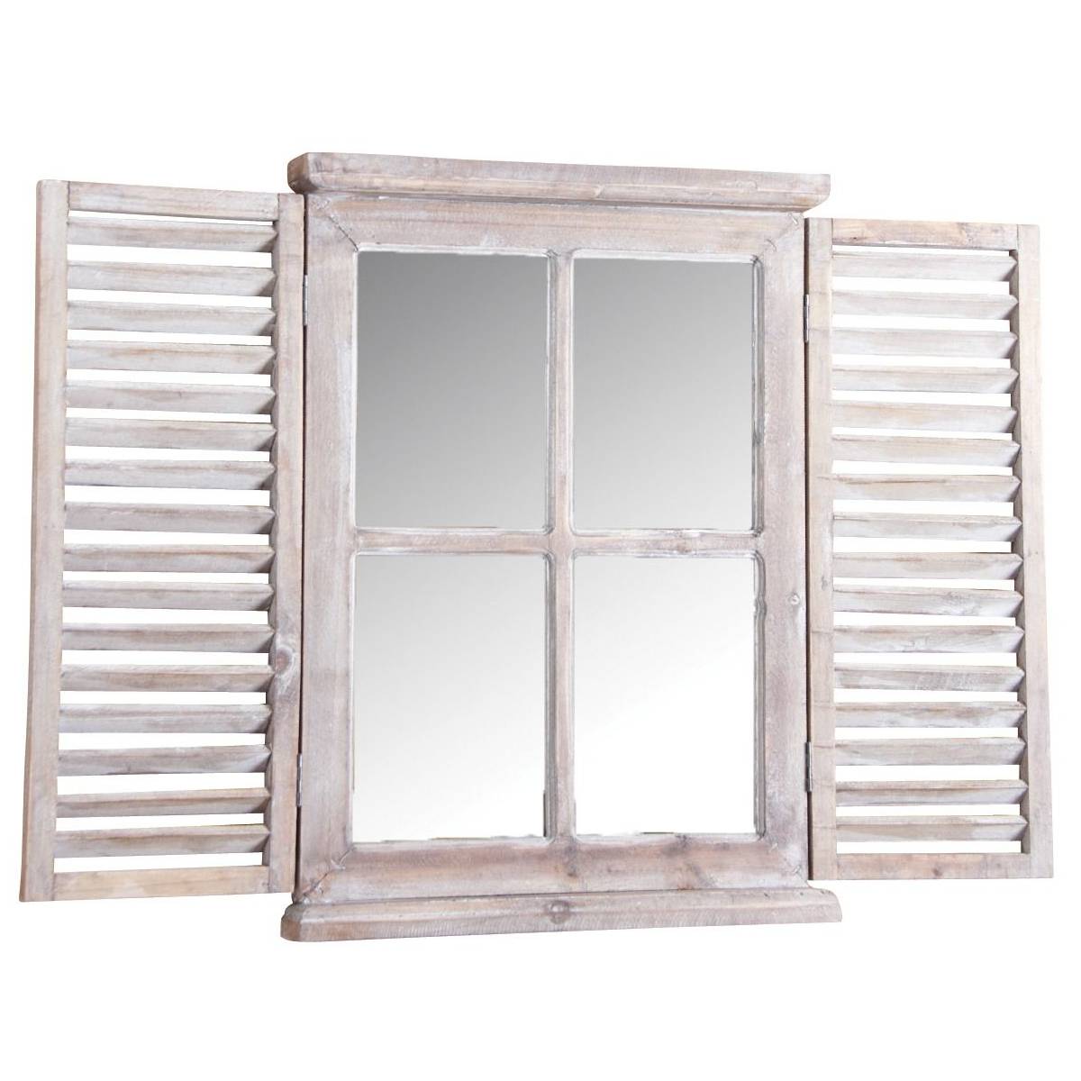 Aubry Gaspard - Miroir en bois teinté vieilli 76 x 6 x 57,5 cm - Imagen 1