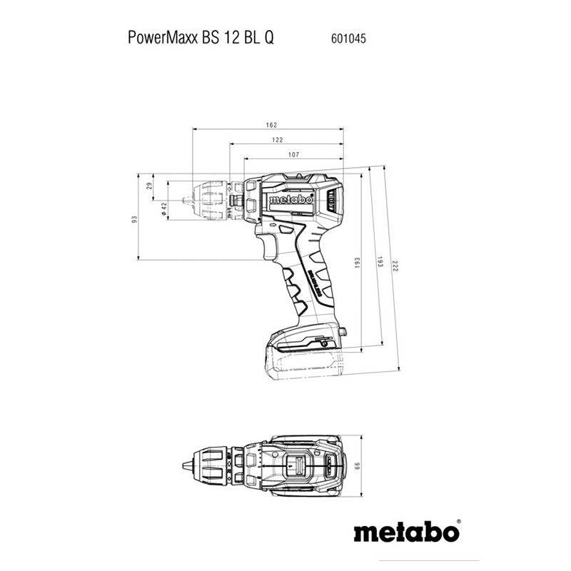 Metabo - Perceuse visseuse 12V sans fil PowerMaxx BS 12 BL Quick 2x 4Ah Li-HD - METABO - 601045920 - ASC 55, coffret Metabo - Imagen 2