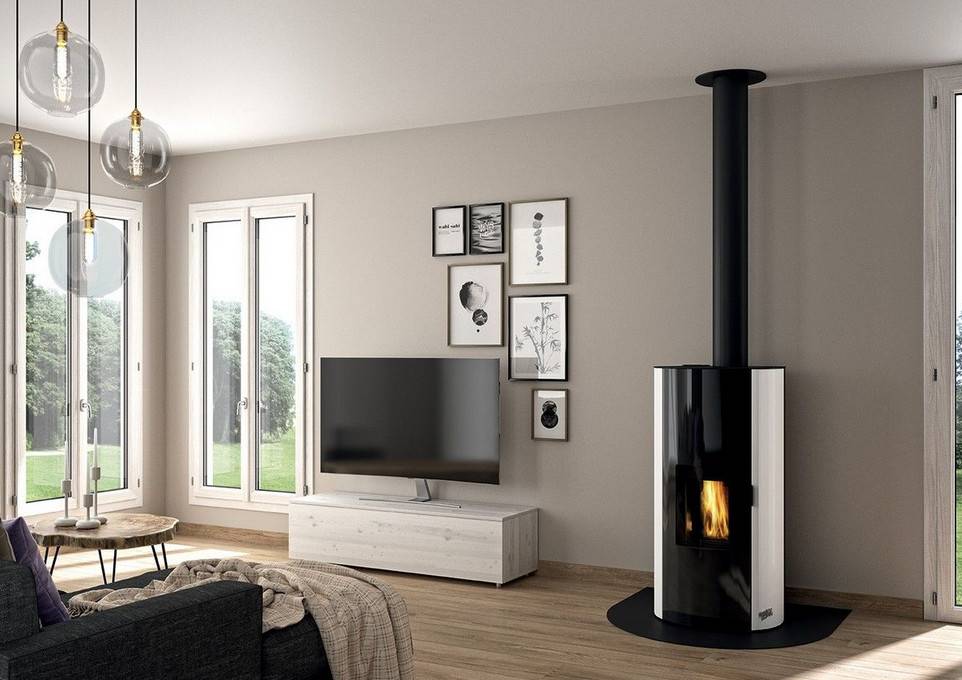 Poêle à granulés de bois 9kw noir 490329NOIR Godin - Image 2