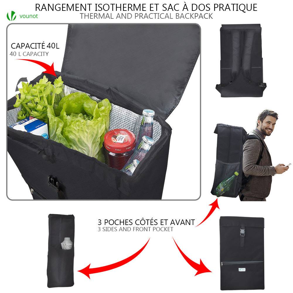 Chariot de course avec sac isotherme - Image 3