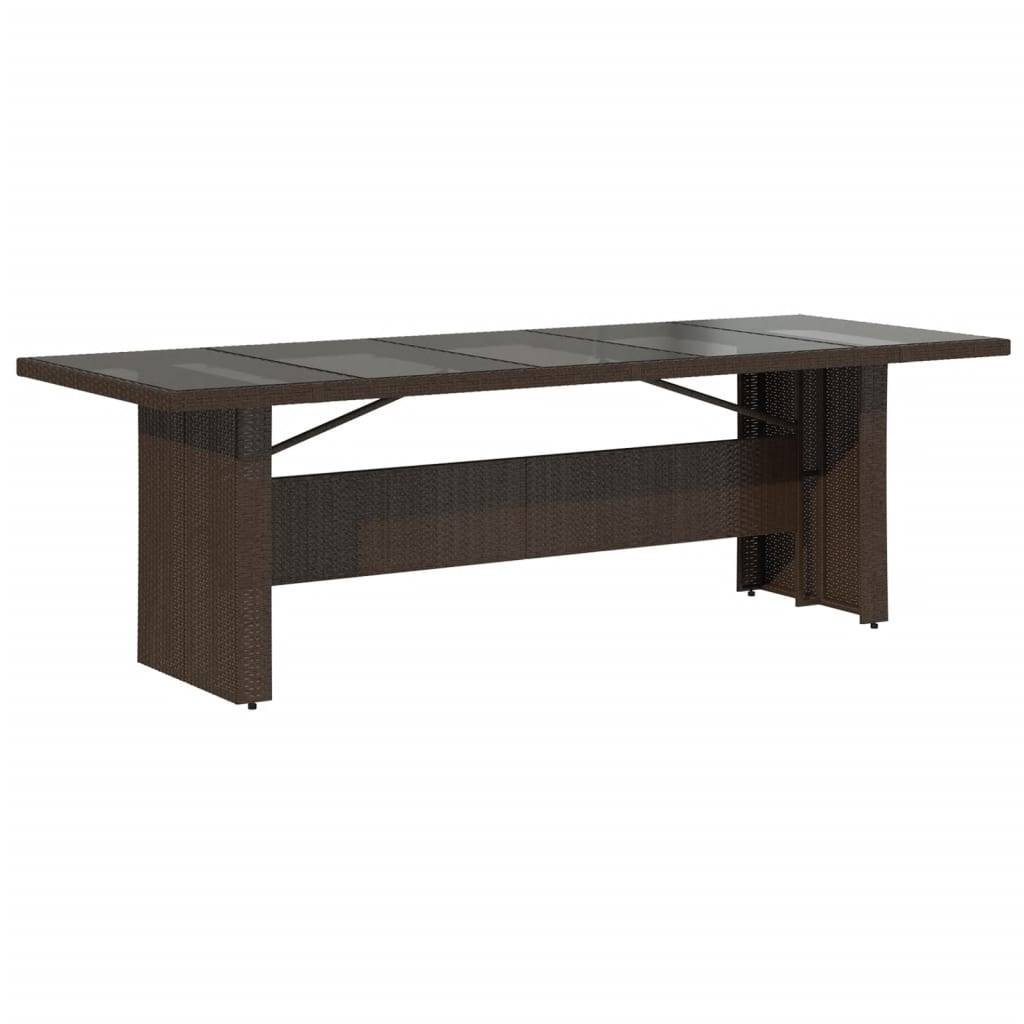 PANGIVO - Table de jardin résine tressée verre trempé marron 240 x 90 x 75 cm - PANGIVO - Image 6