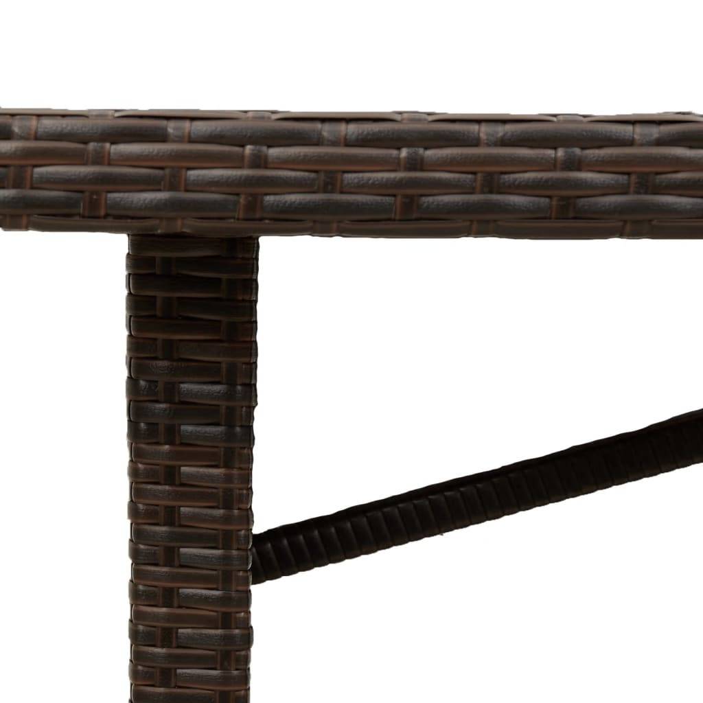 PANGIVO - Table de jardin résine tressée verre trempé marron 240 x 90 x 75 cm - PANGIVO - Image 8