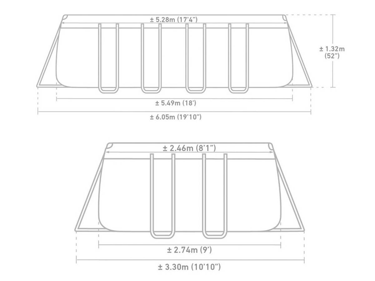 Piscine tubulaire Ultra XTR Frame rectangulaire 5,49 x 2,74 x 1,32 m - Intex - Image 8