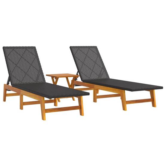 Helloshop26 - Salon de jardin 3 pcs résine tressée et bois massif d'acacia - Imagen 1