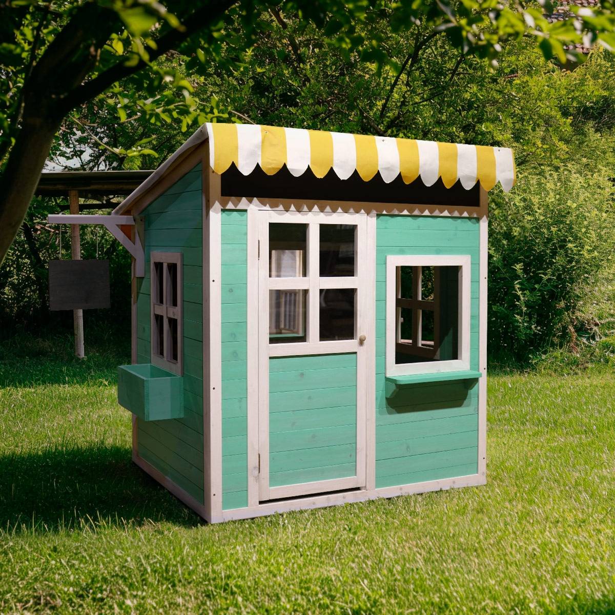 Cabane Kiosque marchand pour enfant en bois peint - Cémonjardin - Imagen 1