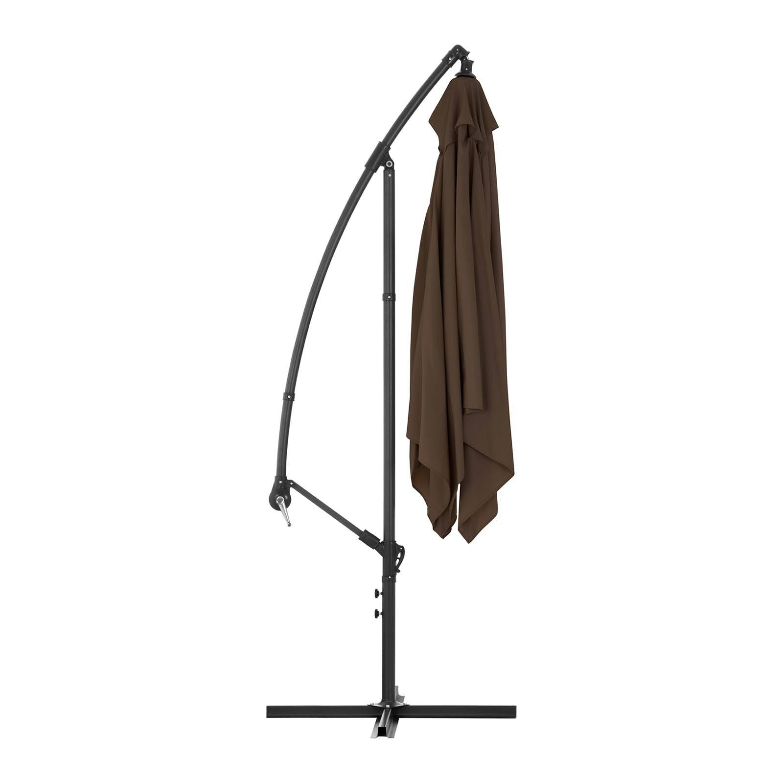 Helloshop26 - Parasol déporté rectangulaire 250 x 250 cm inclinable marron - Imagen 5