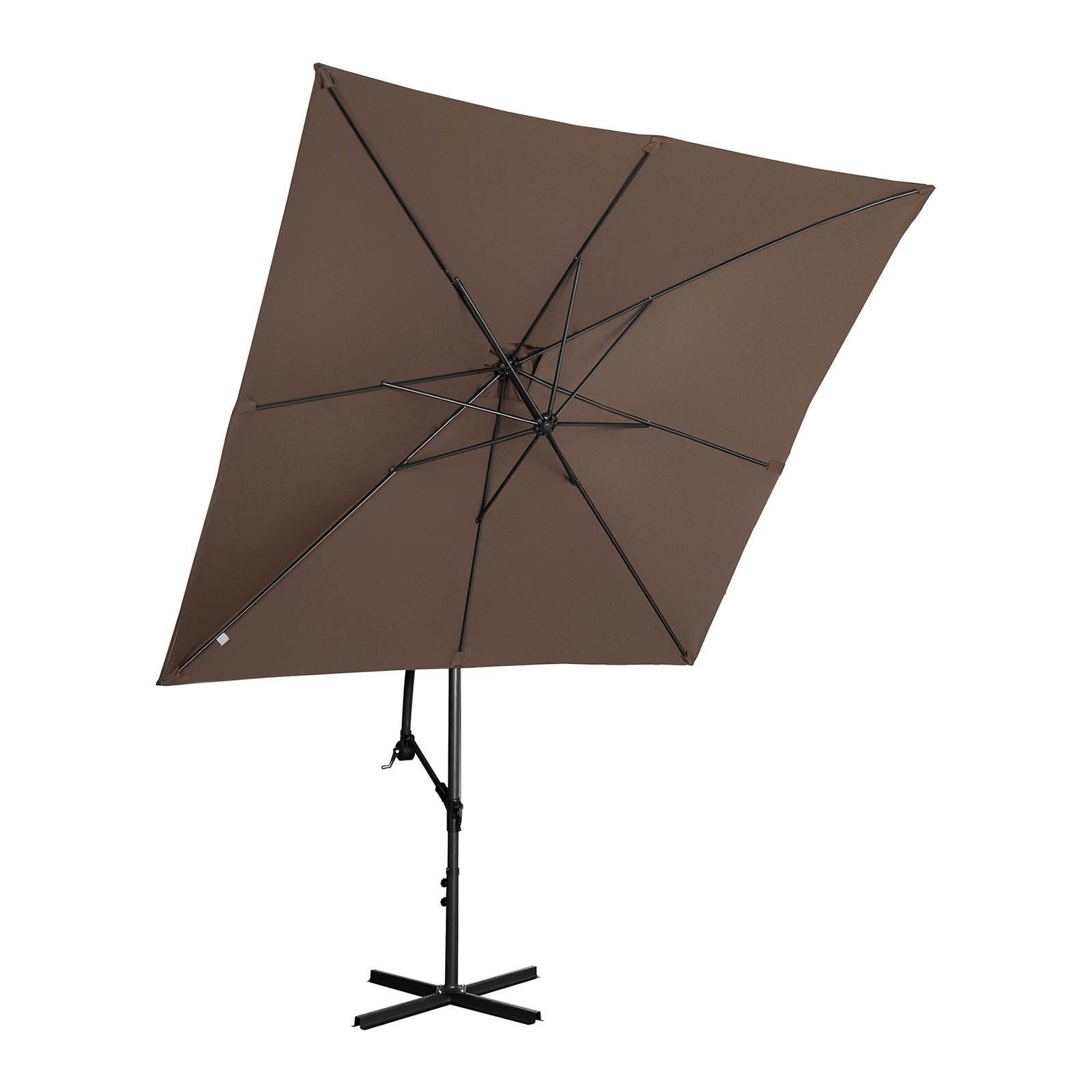 Helloshop26 - Parasol déporté rectangulaire 250 x 250 cm inclinable marron - Imagen 4
