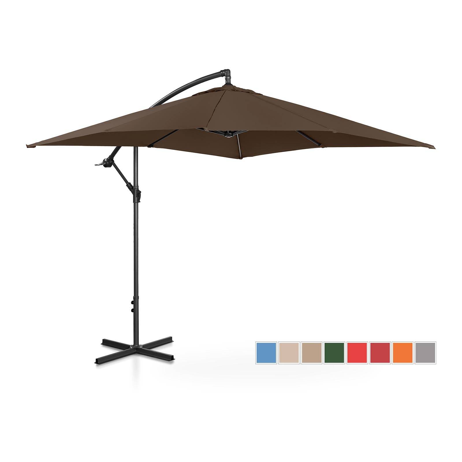 Helloshop26 - Parasol déporté rectangulaire 250 x 250 cm inclinable marron - Imagen 1