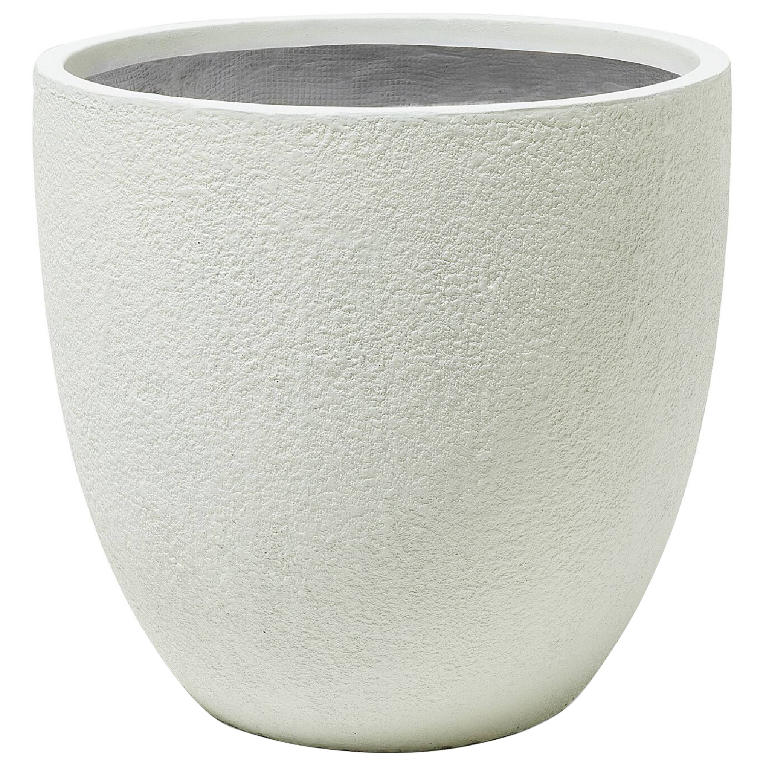 Cache-pot d'extérieur Fibre d'argile Blanc KANNIA - Beliani - Image 1