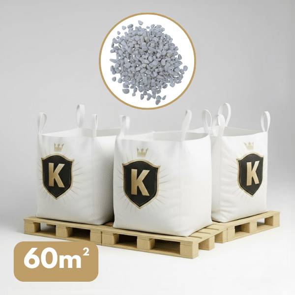 King Matériaux - Galet blanc 8/12 mm – Pack 3 Big Bag +/- 1,5T – 60 m²
