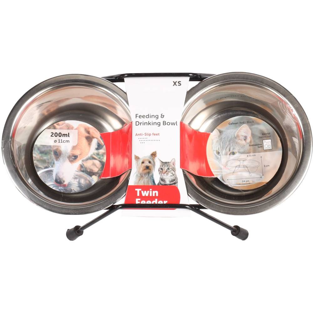 Flamingo - Ecuelle duo ø 11 cm 200 ml avec support Arjun XS pour chat - Imagen 5