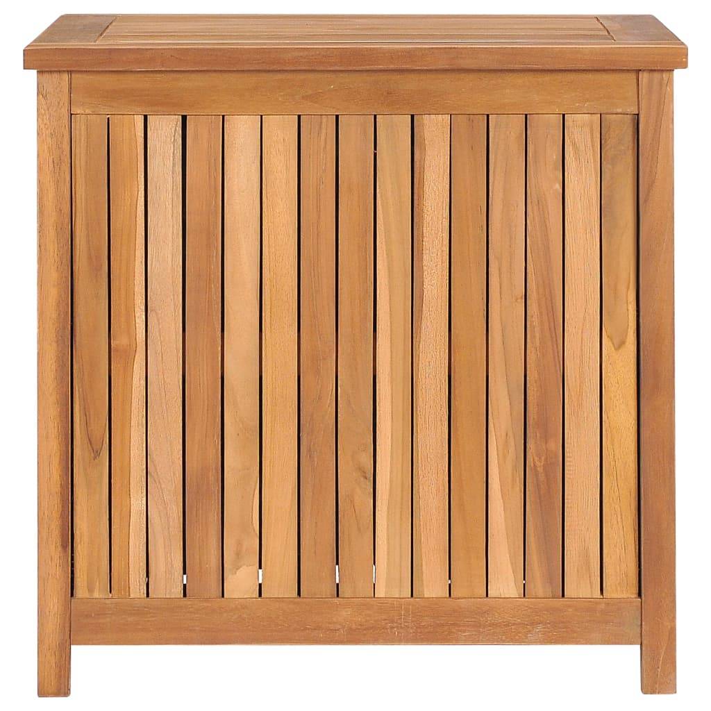 Coffre boîte meuble de jardin rangement 60 x 50 x 58 cm bois de teck solide - Image 2
