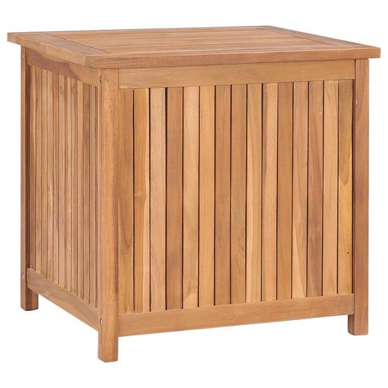Coffre boîte meuble de jardin rangement 60 x 50 x 58 cm bois de teck solide - Image 1