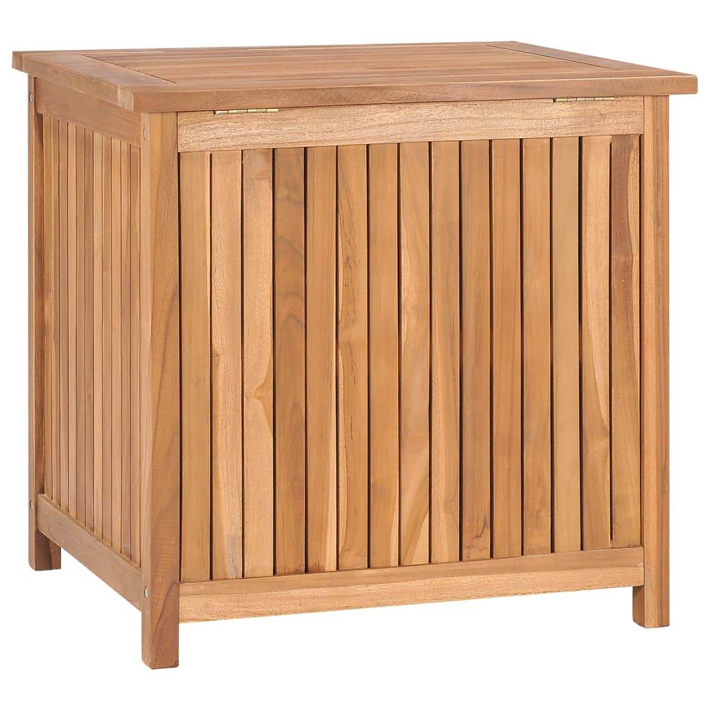 Coffre boîte meuble de jardin rangement 60 x 50 x 58 cm bois de teck solide - Image 4
