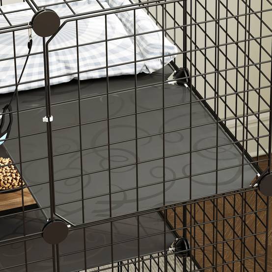 Sans Marque - Cage d'intérieur pour chat de 105 cm, enclos en acier avec 3 portes, design personnalisable pour chatons de moins de 4 kg - Image 10