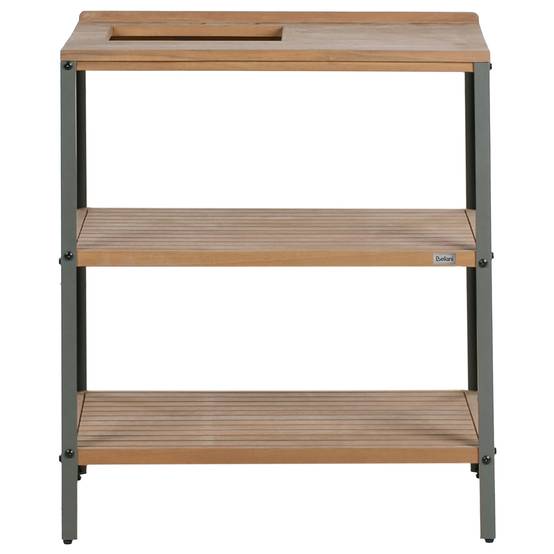 Armoires de jardin Bois d'acacia certifié Marron/argenté IVREA - Beliani - Image 6