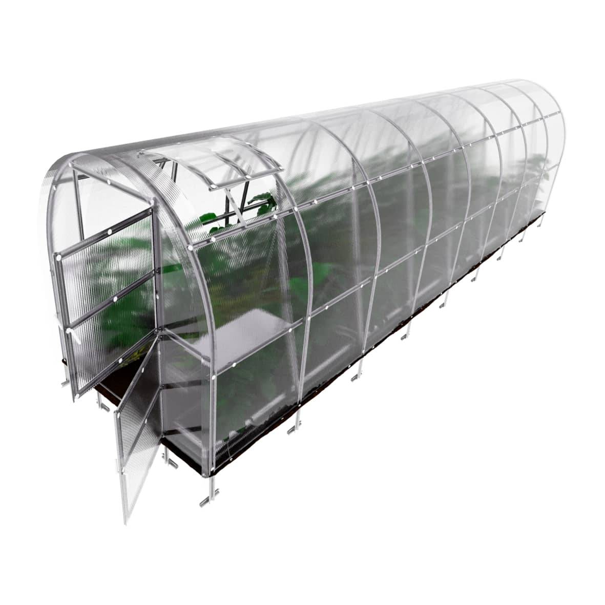 KLASIKA GREENHOUSES - Serre KLASIKA SLIM 2 x 8 m (16 m²) , 4 mm avec revêtement en polycarbonate - Image 6