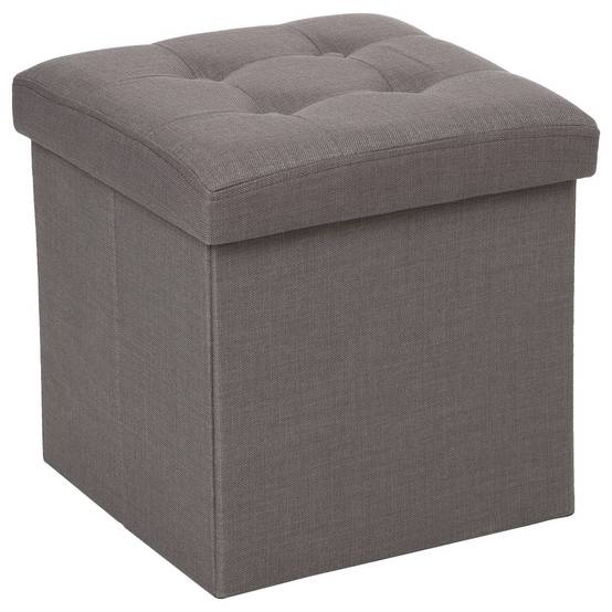 Atmosphera - Pouf pliant "Lysandre" gris - Atmosphera Créateur d'intérieur - Image 1