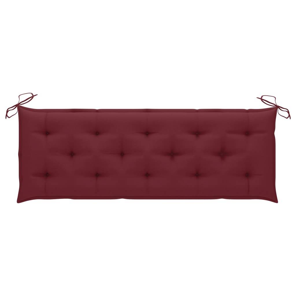 Helloshop26 - Banc de jardin meuble de patio d'extérieur terrasse empilable et coussin 159 cm bois de teck massif - Imagen 4
