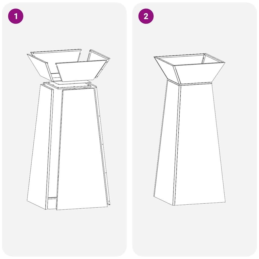 ComfortXL - Lot de 2 Bacs à Fleurs Hauts Design Pilier, Jardinière Colonne en Acier Argenté 100cm – ComfortXL Outdoor Living - Image 8