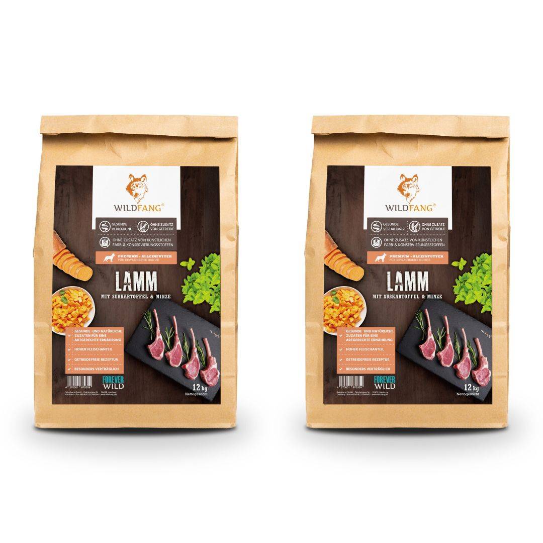 Wildfang - Wildfang — Croquettes sans céréales pour chien adulte, 50 % agneau, patate douce 23 %, hypoallergénique, haute qualité - Image 1