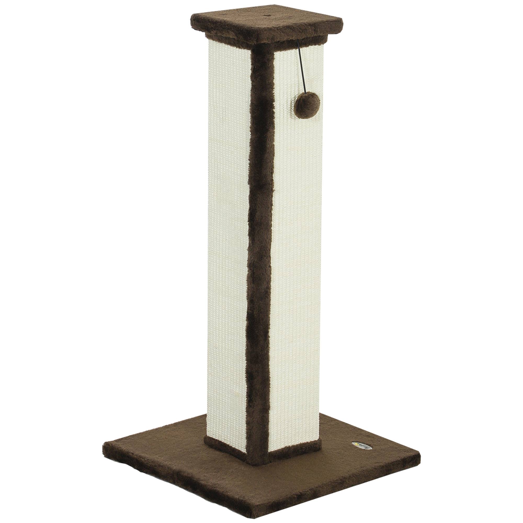 Poteau Griffoir Haut pour Chat 81 cm en Sisal avec Balle de Jeu et Base Stable Marron - ComfortXL Outdoor Living - Image 2