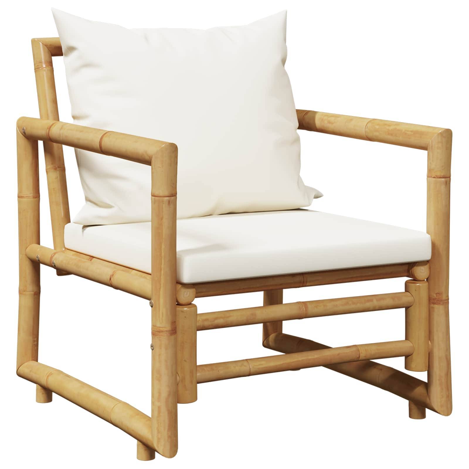 Vidaxl - Salon de jardin 4 pcs avec coussins Bambou vidaXL 43159 - Image 5