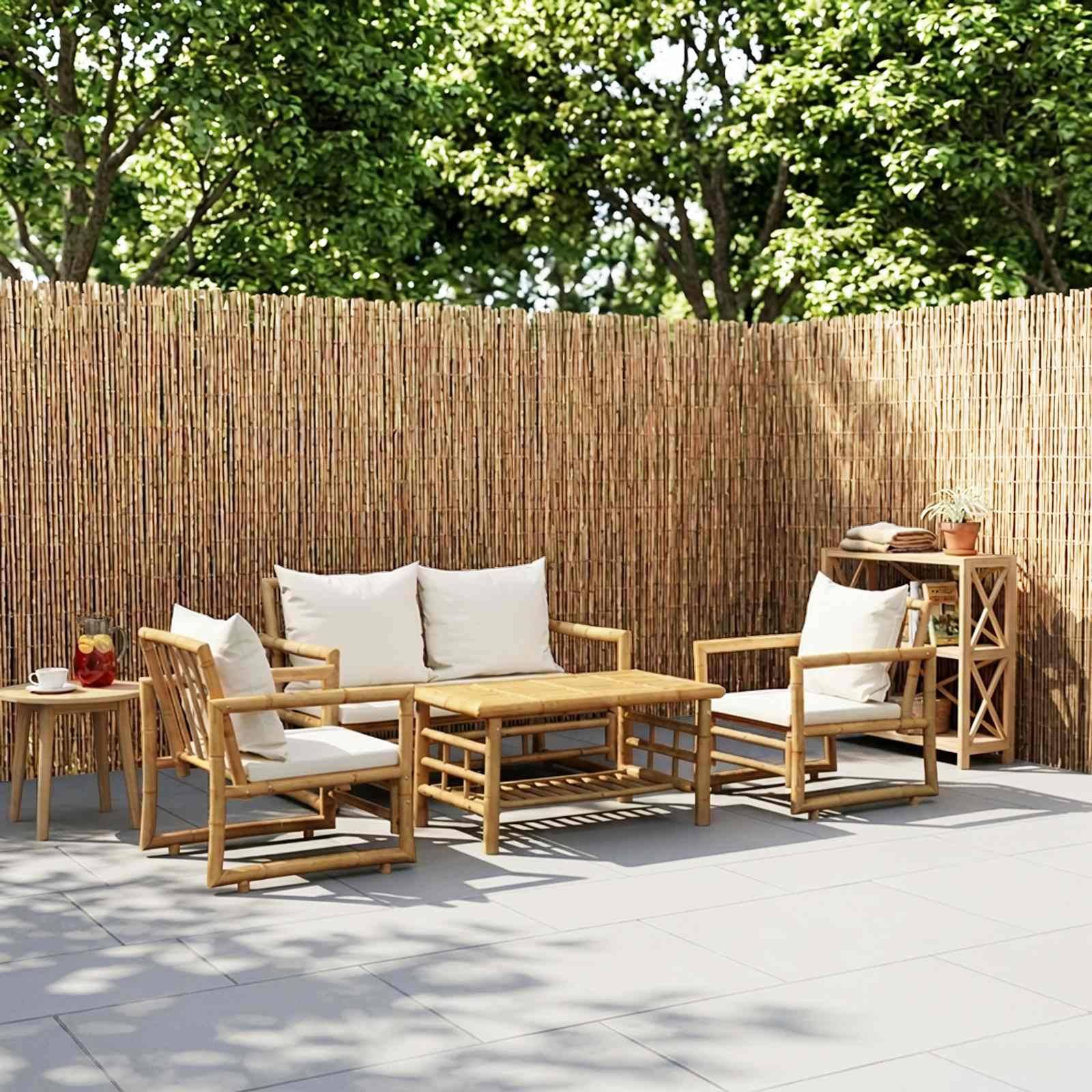Vidaxl - Salon de jardin 4 pcs avec coussins Bambou vidaXL 43159