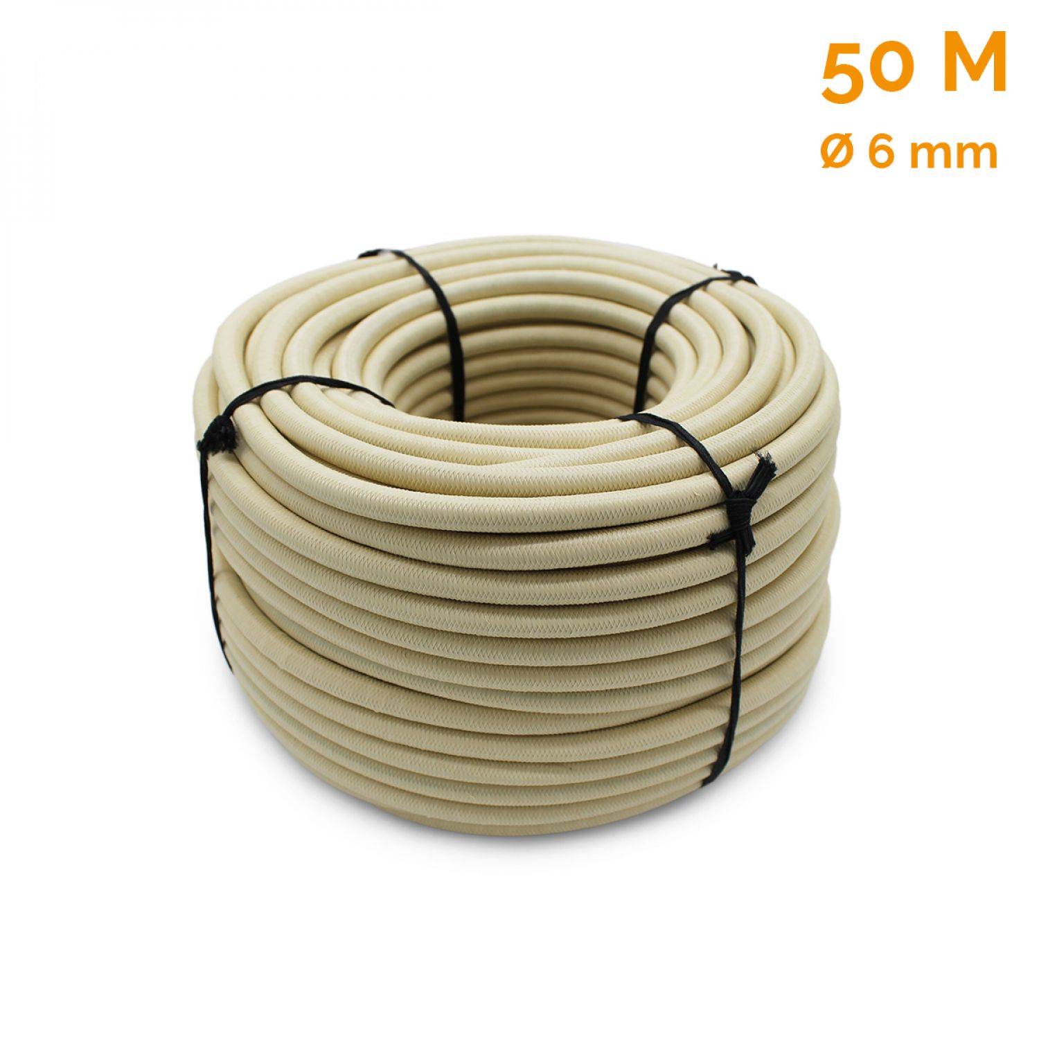 Linxor - Bobine, rouleau de tendeur élastique - 50 mètres x 6 mm - Beige - Linxor - Imagen 2