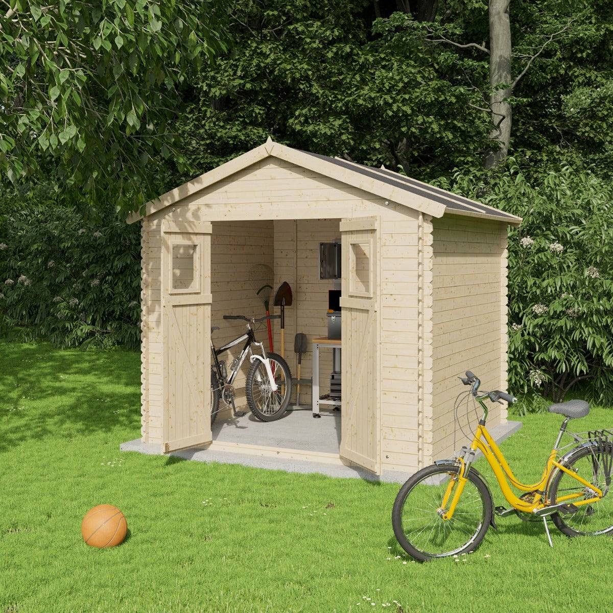 Abri de jardin bois TRIGANO 6.25 m² avec porte simple et panneaux robustes pour organiser et protéger votre matériel extérieur - Image 1