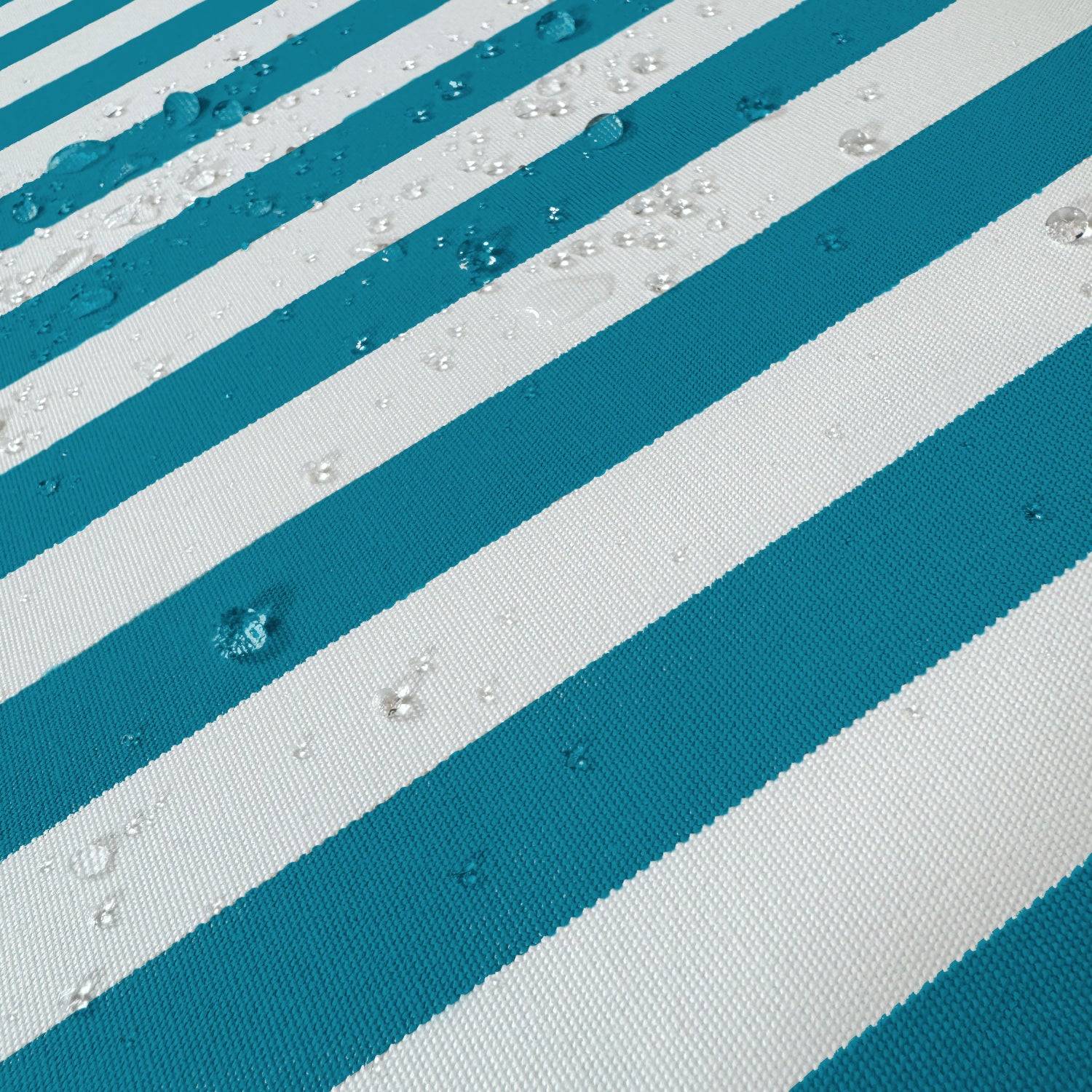 Coussins pour salon de jardin déhoussable 100x50cm Rayure turquoise - Déco arts - Image 6