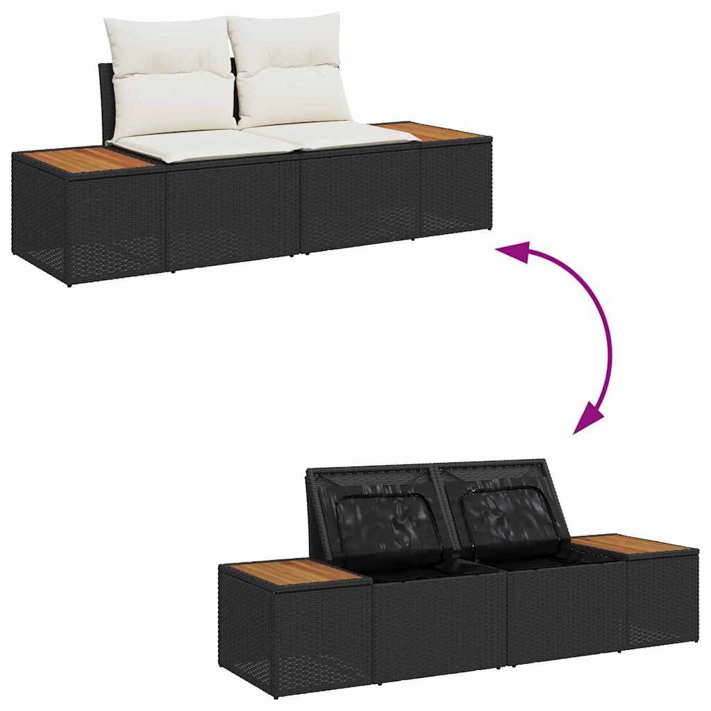Salon de Jardin 5 Places en Polyrotin Modulable avec Coffres de Rangement et Table Noir – ComfortXL Outdoor Living - Image 8