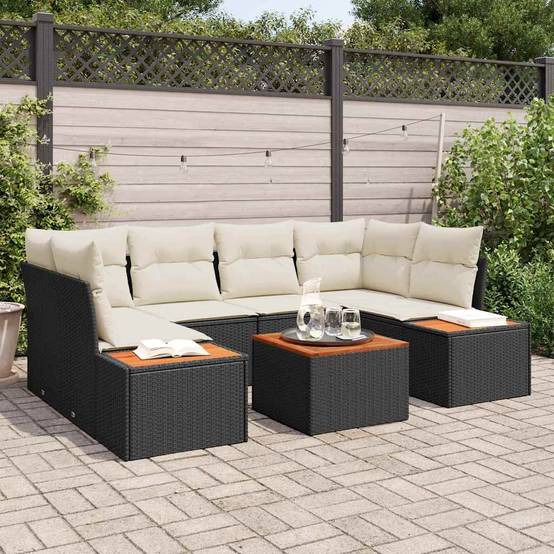 Salon de Jardin 5 Places en Polyrotin Modulable avec Coffres de Rangement et Table Noir – ComfortXL Outdoor Living - Image 1