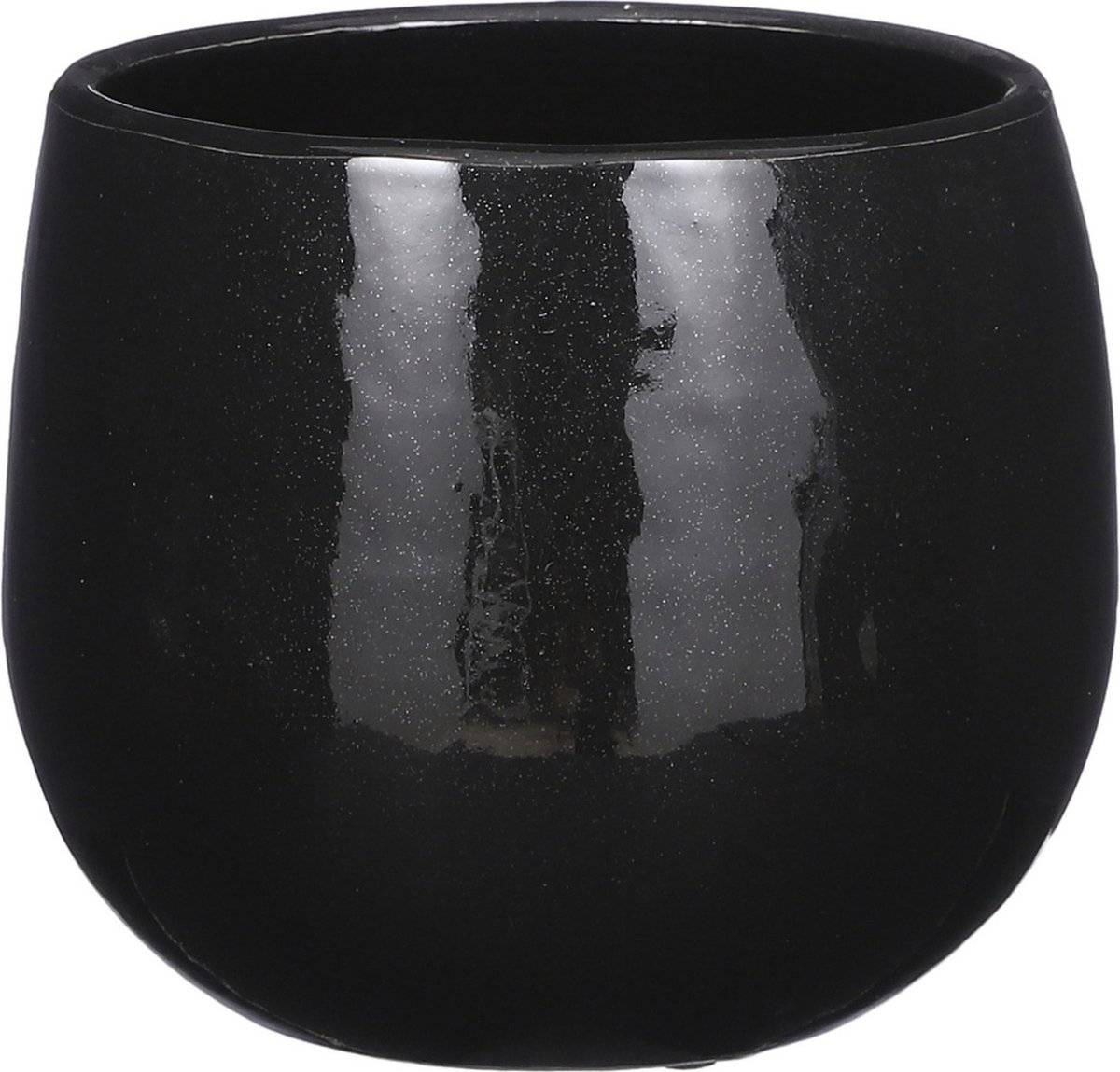 Mica Decorations - Maceta Pablo negra de cerámica Ø 16 cm, Al. 14 cm - MICA DECORATIONS