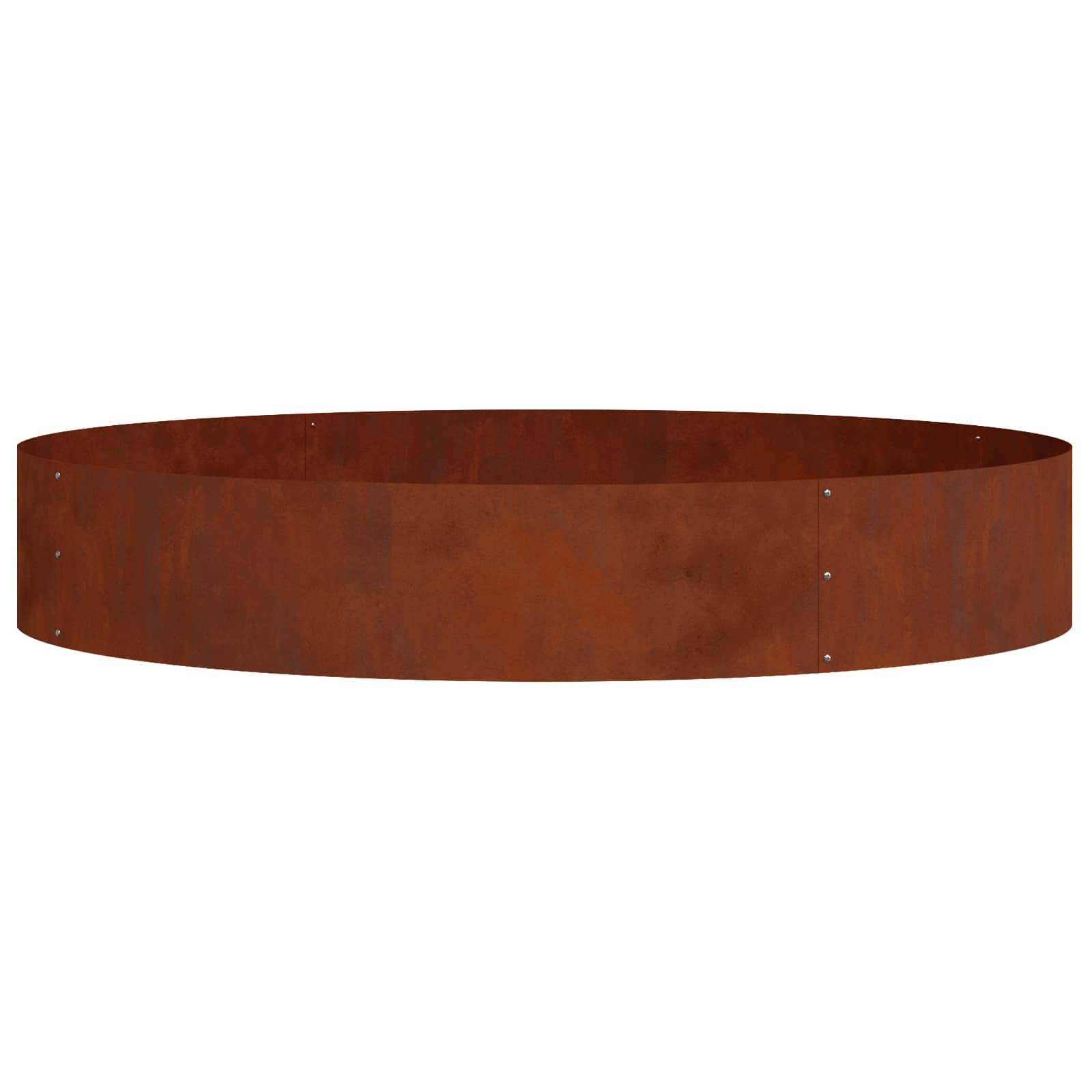 Très Grande Bordure d'Arbre Acier Patiné Effet Rouille XL Ø 120x20 cm Marron - ComfortXL Outdoor Living - Image 1