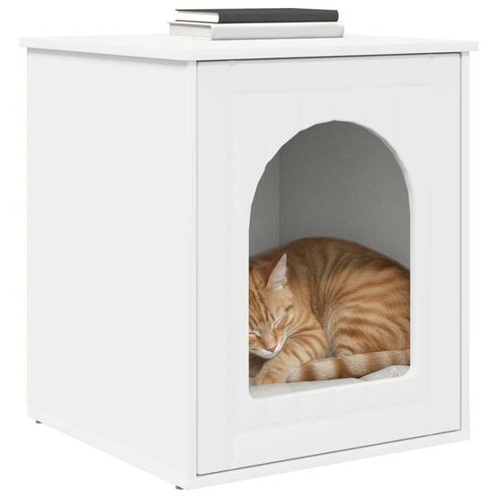Niche Carrée Chat Bois Repos Blanc 62cm pour Chat Lumineux Optimisé - ComfortXL Outdoor Living - Image 3