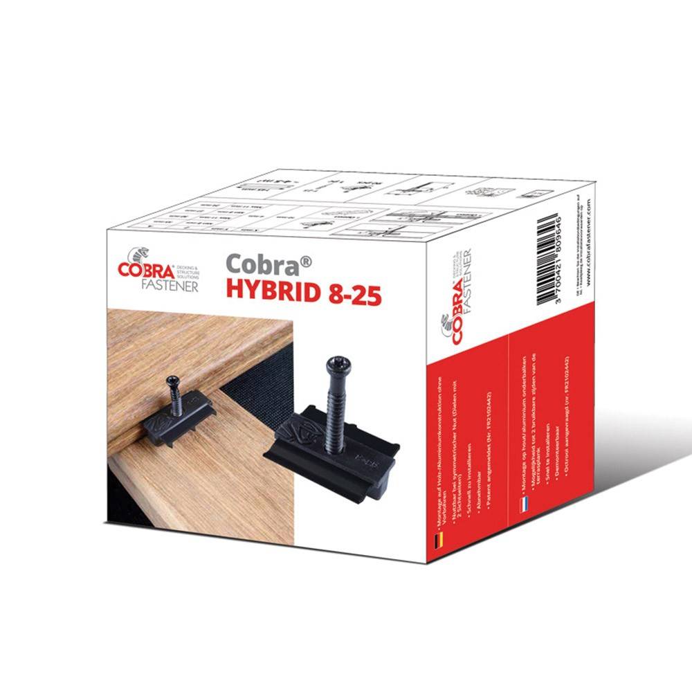 Decklinea - Clip Terrasse Bois HYBRID 8-25 - 90 clips + Vis 4x43mm - Pour Lames en Bois Exotique et Bois durs - Facile à Poser & Resistant - Imagen 4