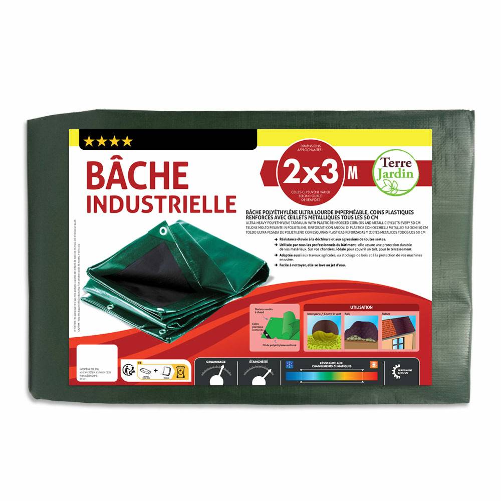 Bâche épaisse ultra résistante 240 g/m2 2 x 3 Vert - Image 7