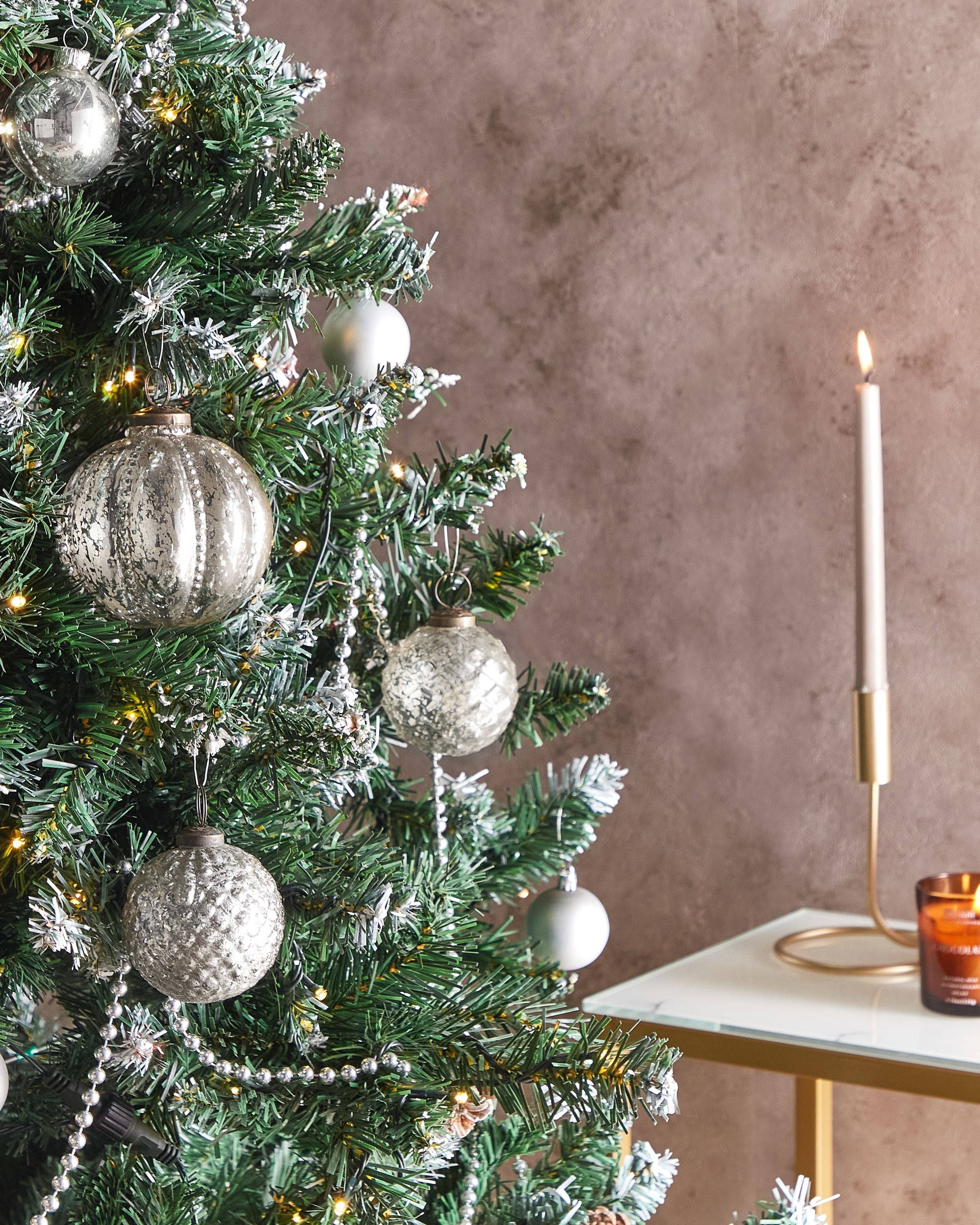 Beliani - Boules de Noël Verre Argenté ARGENTIN - Beliani - Imagen 1