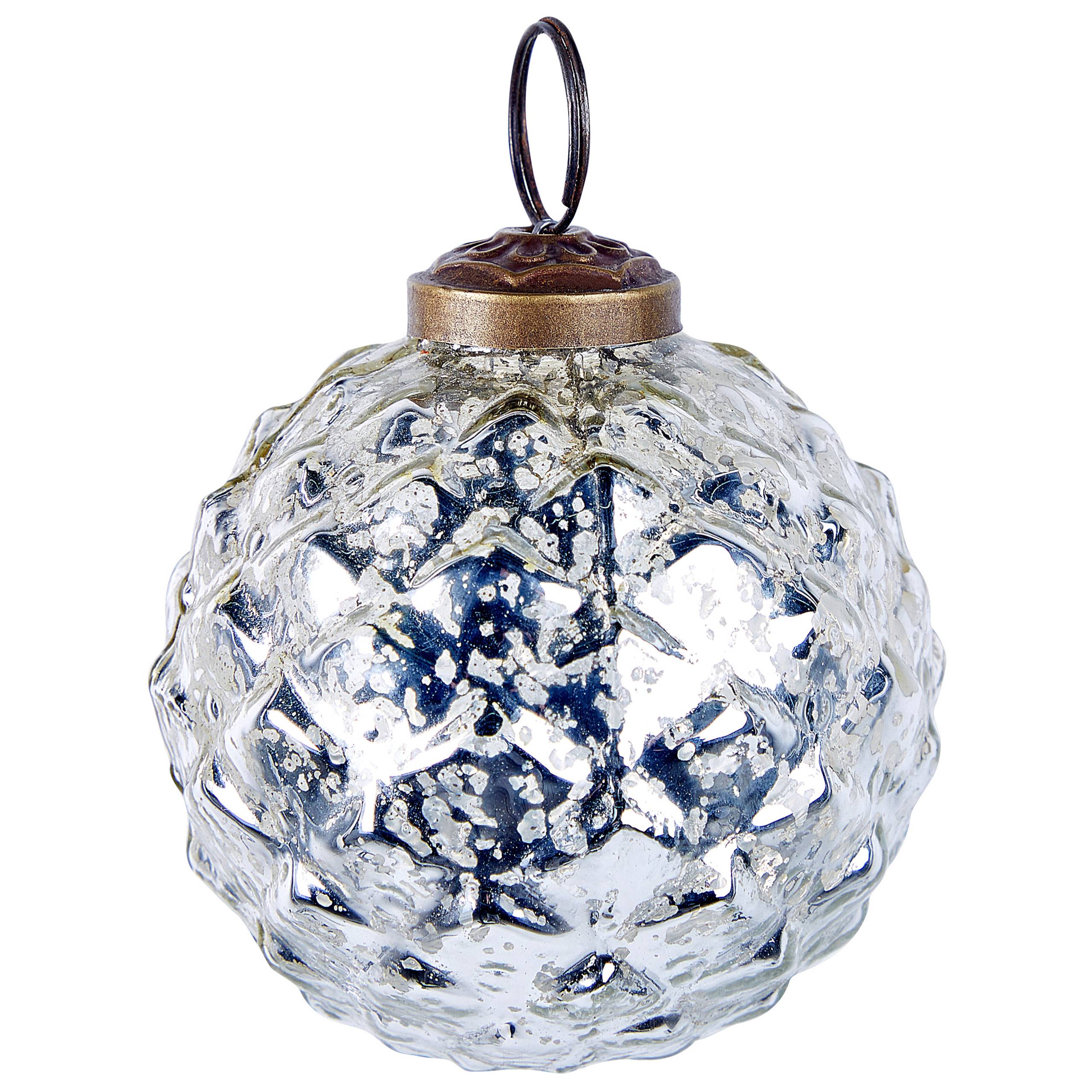 Beliani - Boules de Noël Verre Argenté ARGENTIN - Beliani - Imagen 7