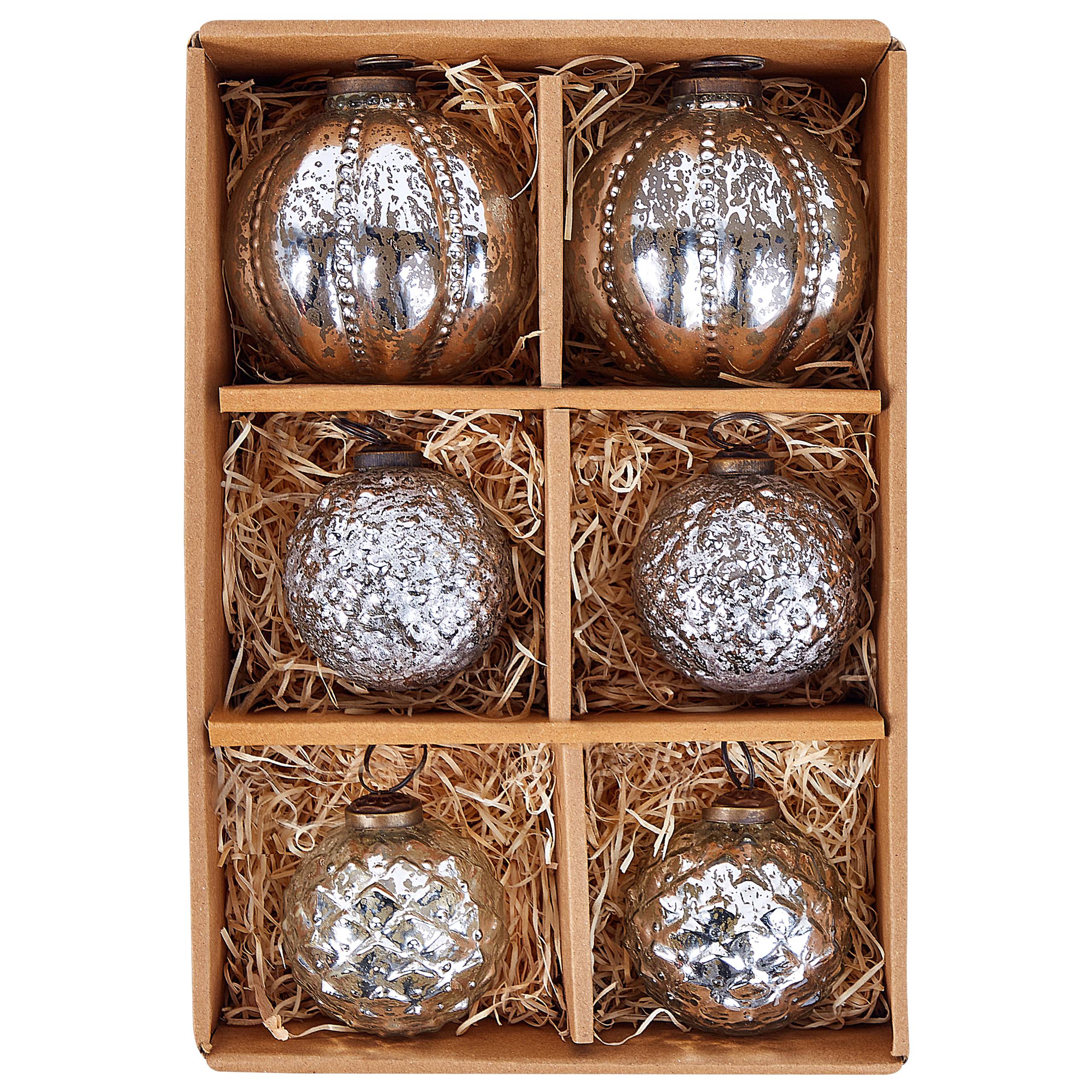 Beliani - Boules de Noël Verre Argenté ARGENTIN - Beliani - Imagen 4