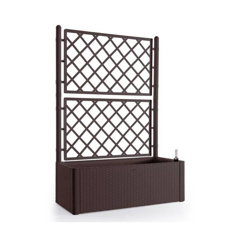 Stefanplast Bac A Fleurs Rectangulaire Natural Deluxe Avec Treillis - 100 X 43 X H 142 Cm - 90 + 6,5 L Dans La Reserve - Moka - Imagen 1
